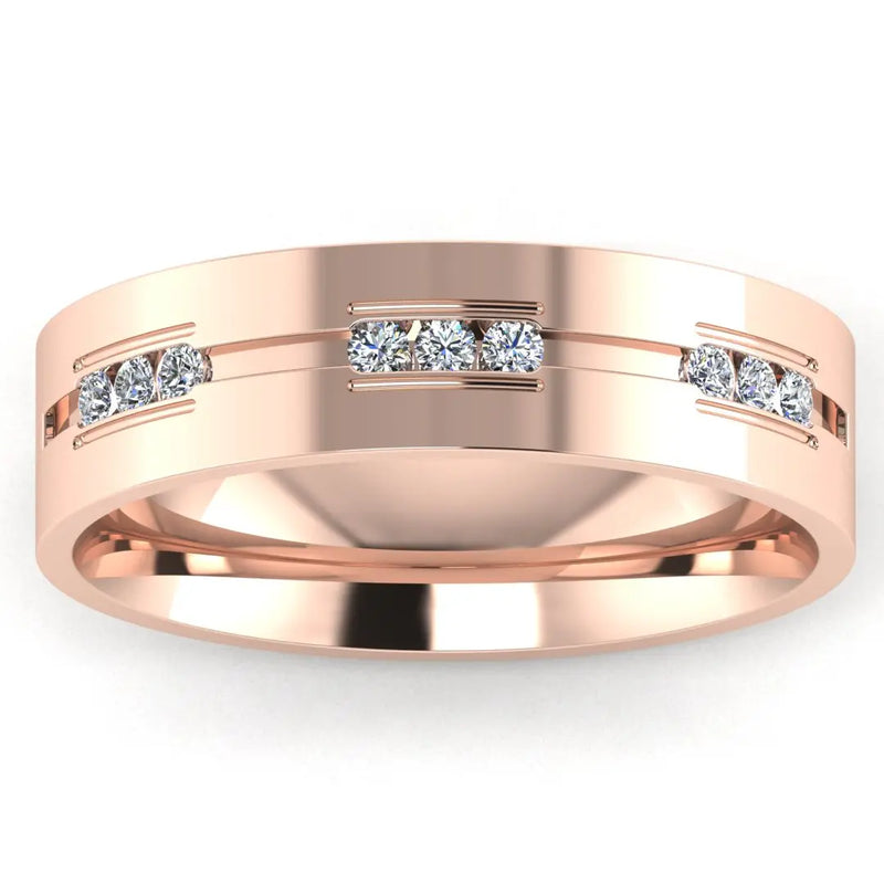 Men's Diamond Band 0.02ct Wedding Ring DW14 HEERA DIAMONDS
