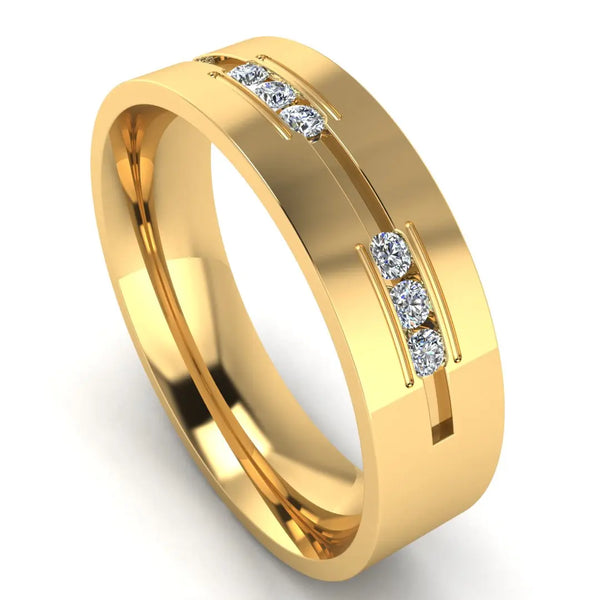 Men's Diamond Band 0.02ct Wedding Ring DW14 HEERA DIAMONDS
