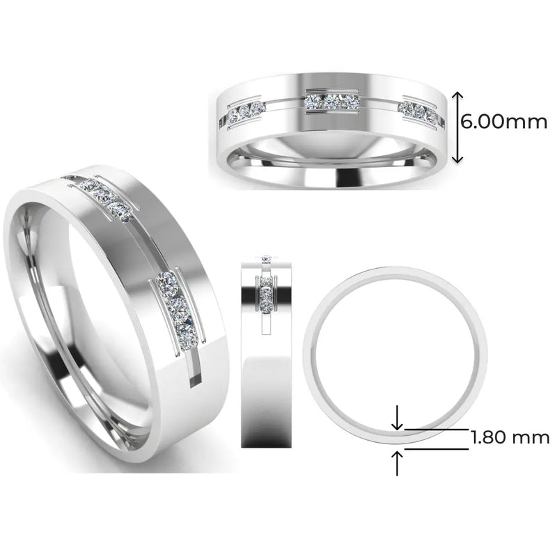 Men's Diamond Band 0.02ct Wedding Ring DW14 HEERA DIAMONDS