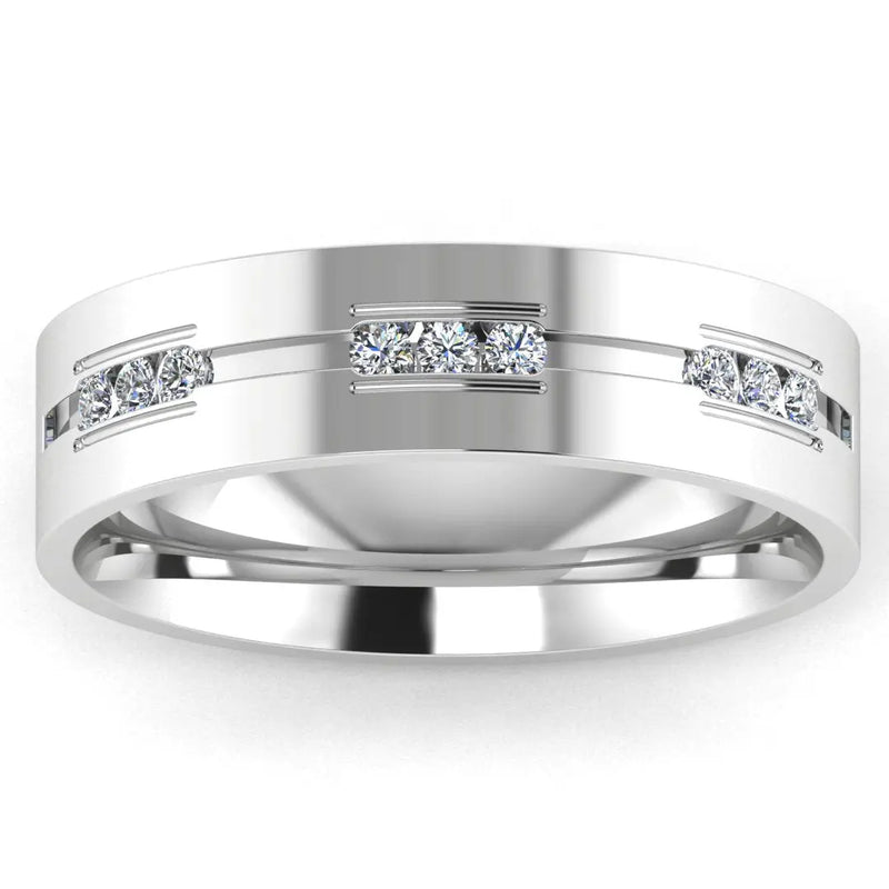 Men's Diamond Band 0.02ct Wedding Ring DW14 HEERA DIAMONDS