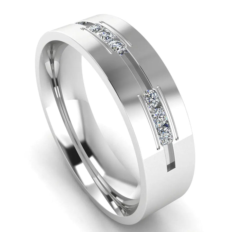 Men's Diamond Band 0.02ct Wedding Ring DW14 HEERA DIAMONDS