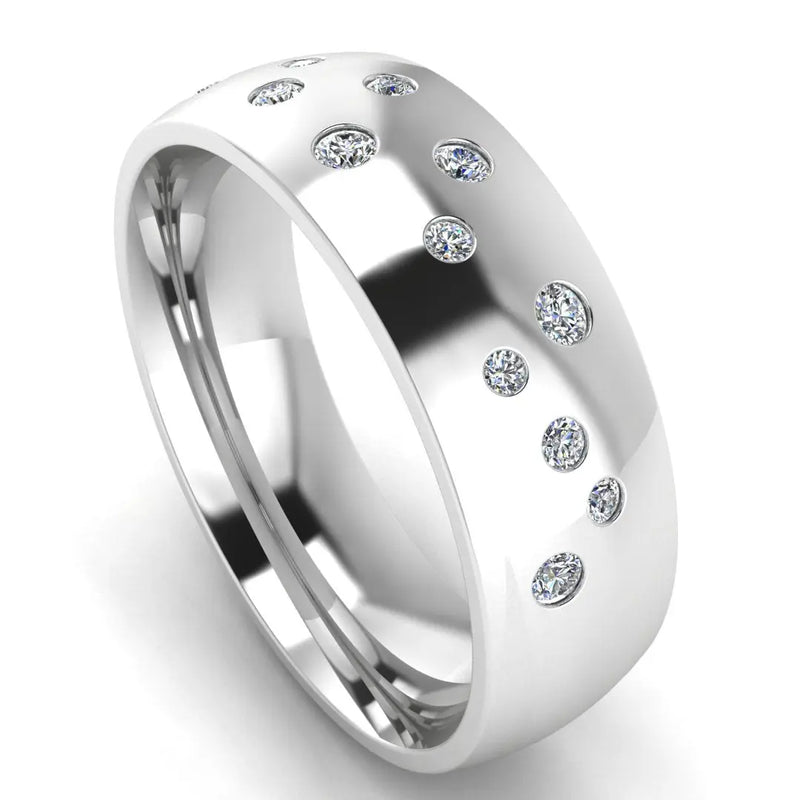 Men's Diamond Band 0.02ct Wedding Ring DW16 HEERA DIAMONDS