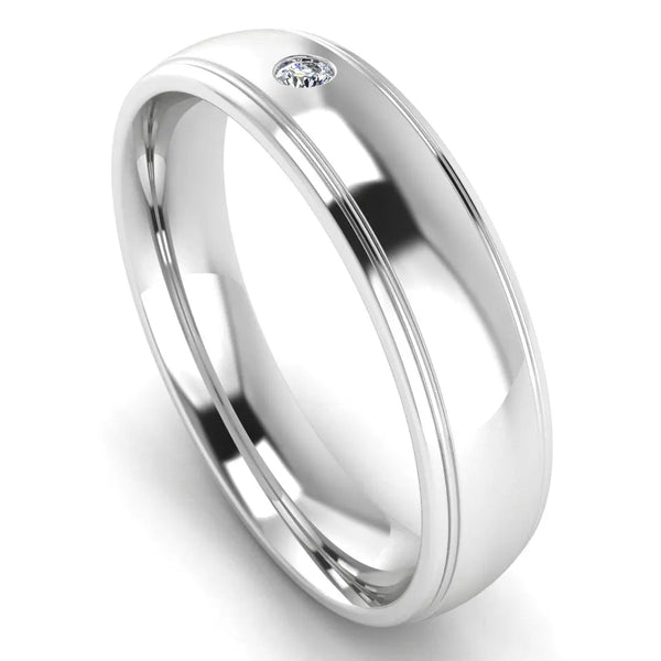 Men's Diamond Band 0.03ct Wedding Ring DW1 HEERA DIAMONDS