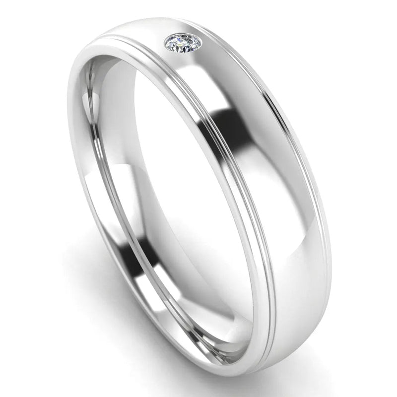 Men's Diamond Band 0.03ct Wedding Ring DW1 HEERA DIAMONDS