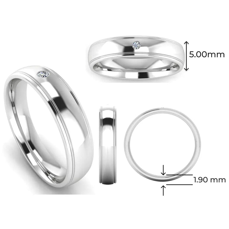 Men's Diamond Band 0.03ct Wedding Ring DW1 HEERA DIAMONDS