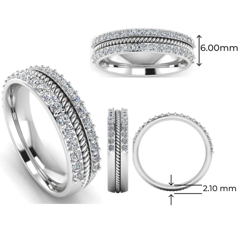 Men's Diamond Band 0.08ct Wedding Ring DW47 Heera Diamonds HEERA DIAMONDS