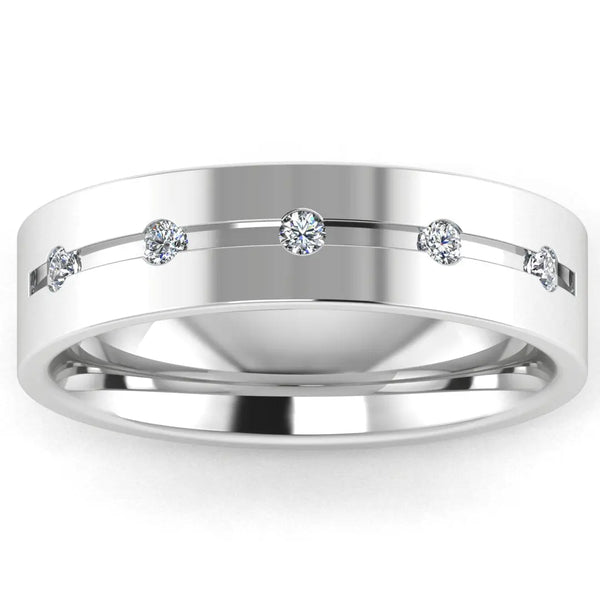 Men's Diamond Band 0.15ct Wedding Ring DW13 HEERA DIAMONDS