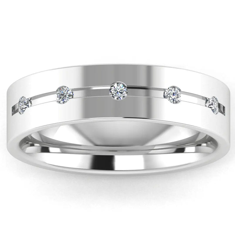 Men's Diamond Band 0.15ct Wedding Ring DW13 HEERA DIAMONDS