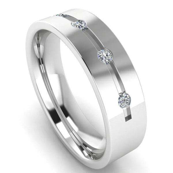 Men's Diamond Band 0.15ct Wedding Ring DW13 HEERA DIAMONDS