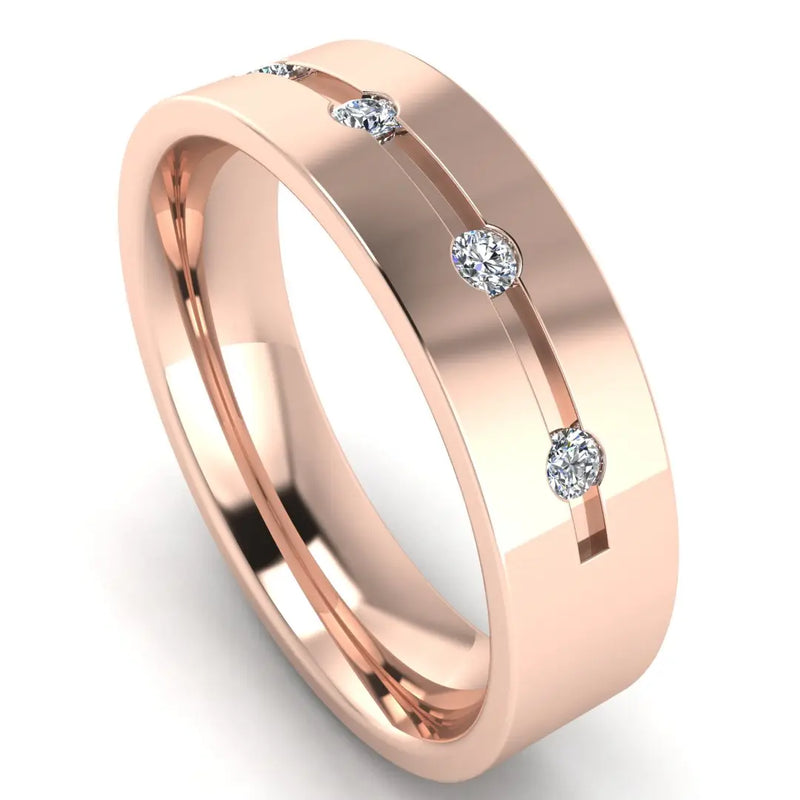 Men's Diamond Band 0.15ct Wedding Ring DW13 HEERA DIAMONDS