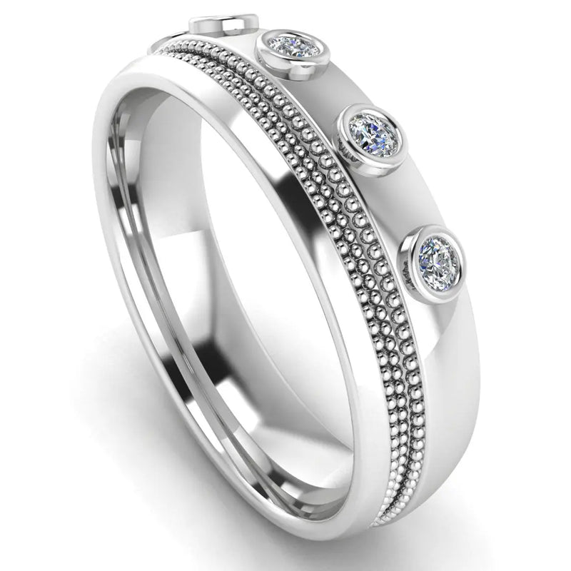 Men's Diamond Band 0.15ct Wedding Ring DW42 Heera Diamonds HEERA DIAMONDS