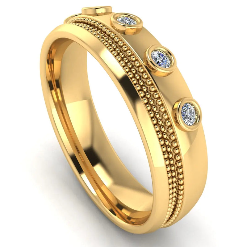 Men's Diamond Band 0.15ct Wedding Ring DW42 Heera Diamonds HEERA DIAMONDS