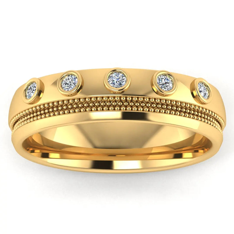 Men's Diamond Band 0.15ct Wedding Ring DW42 Heera Diamonds HEERA DIAMONDS