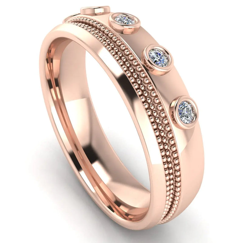 Men's Diamond Band 0.15ct Wedding Ring DW42 Heera Diamonds HEERA DIAMONDS