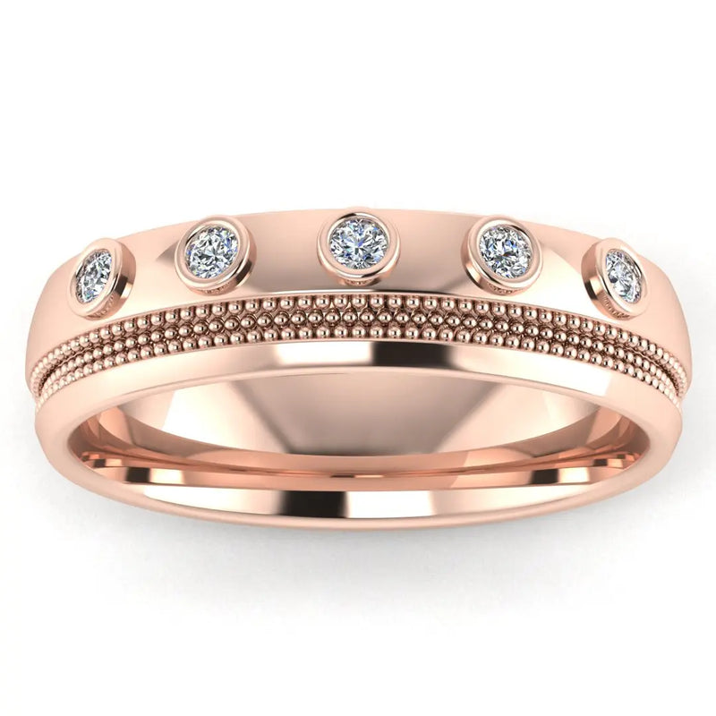 Men's Diamond Band 0.15ct Wedding Ring DW42 Heera Diamonds HEERA DIAMONDS