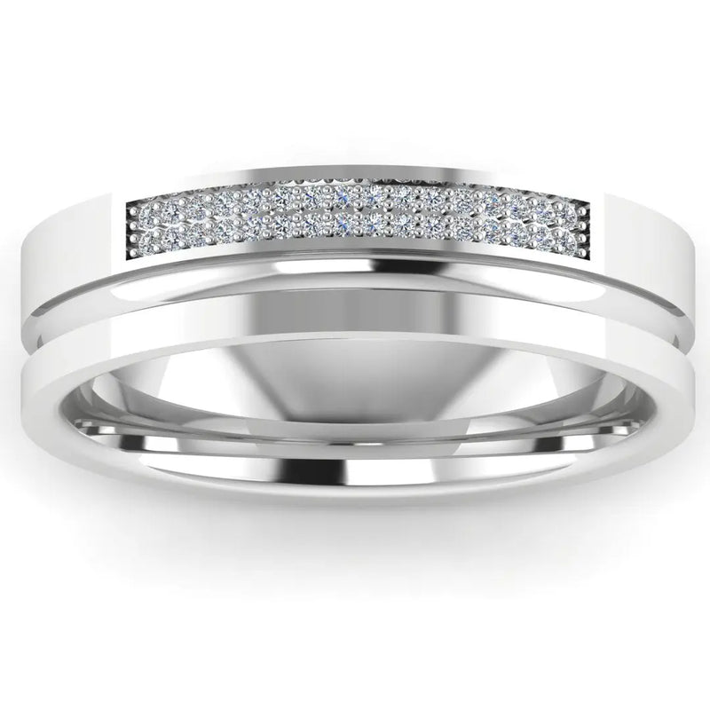 Men's Diamond Band 0.1ct Wedding Ring DW36 Heera Diamonds HEERA DIAMONDS