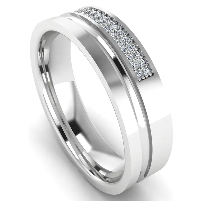 Men's Diamond Band 0.1ct Wedding Ring DW36 Heera Diamonds HEERA DIAMONDS