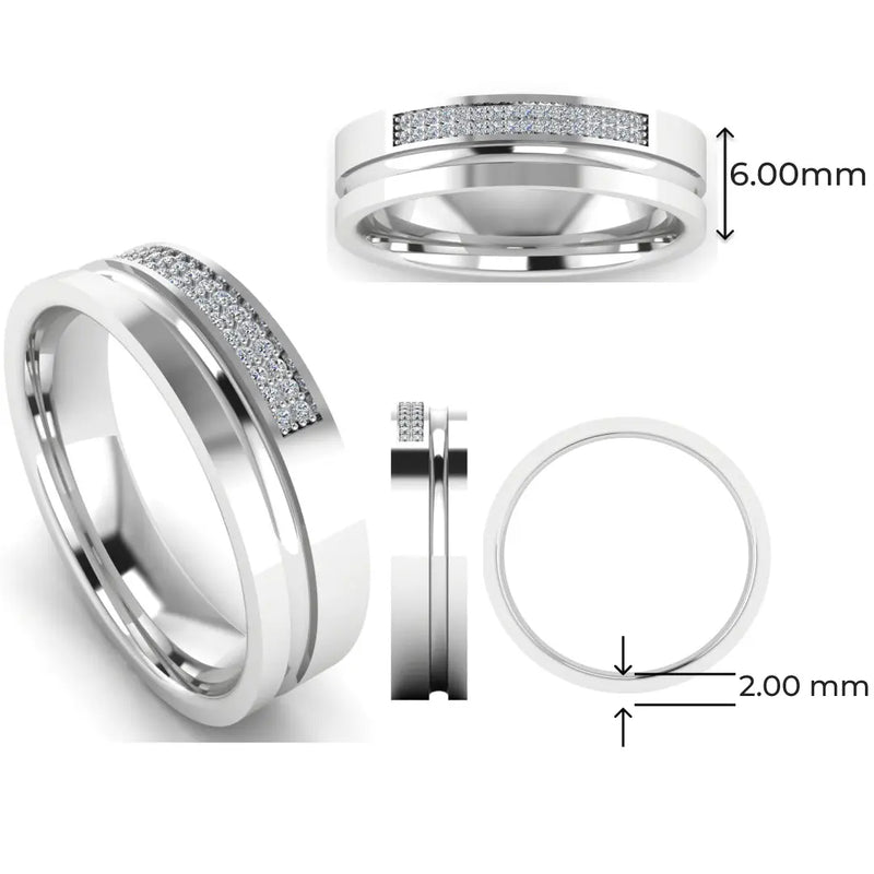 Men's Diamond Band 0.1ct Wedding Ring DW36 Heera Diamonds HEERA DIAMONDS
