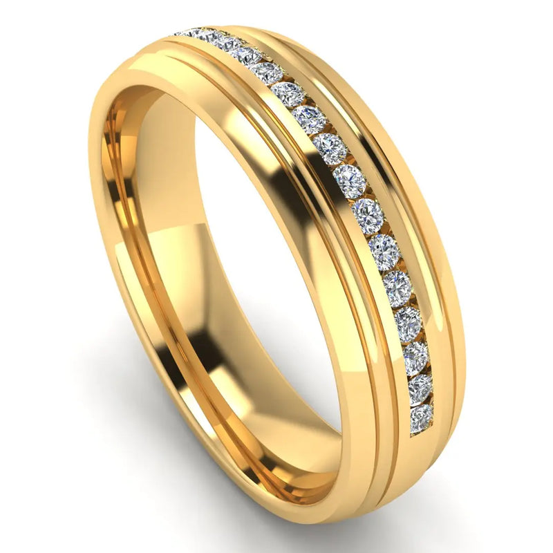 Men's Diamond Band 0.25ct Wedding Ring DW37 Heera Diamonds HEERA DIAMONDS