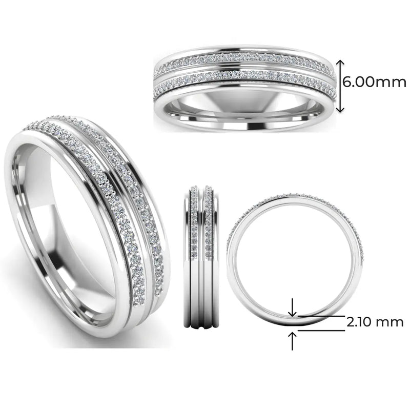 Men's Diamond Band 0.25ct Wedding Ring DW38 Heera Diamonds HEERA DIAMONDS