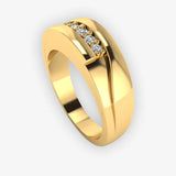 Men's Diamond Band 0.2ct Wedding Ring GR19974