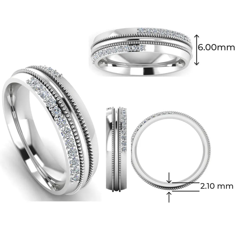 Men's Diamond Band 0.3ct Wedding Ring DW46 Heera Diamonds HEERA DIAMONDS