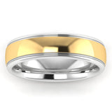 Men's Pattern Band Wedding Ring WP49- Yellow  & White Gold