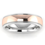 Men's Pattern Band Wedding Ring WP49- Rose & White Gold