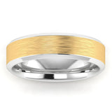 Men's Pattern Band Wedding Ring  WP54- Yellow & White Gold