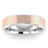 Men's Pattern Band Wedding Ring  WP54- Rose & White Gold