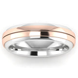 Men's Pattern Band Wedding Ring- White & Rose Gold