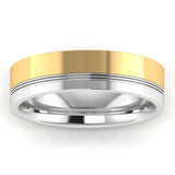Men's Pattern Band Wedding Ring WP62- Yellow  & White Gold