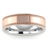 Men's Pattern Band Wedding Ring WP68- Yellow & Rose Gold