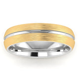 Men's Pattern Band Wedding Ring WP71 -Yellow &  White Gold