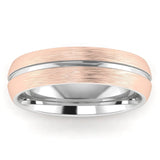 Men's Pattern Band Wedding Ring WP71 -Rose &  White Gold