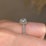 "Mia" Halo Cushion Cut Diamond Shoulder Engagement Ring HACC02 - HEERA DIAMONDS
