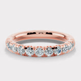 Micro Set Lab Diamond Half Eternity Band Wedding Ring MRB
