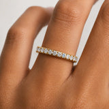 Micro Set Half Eternity Band Wedding Ring MRB