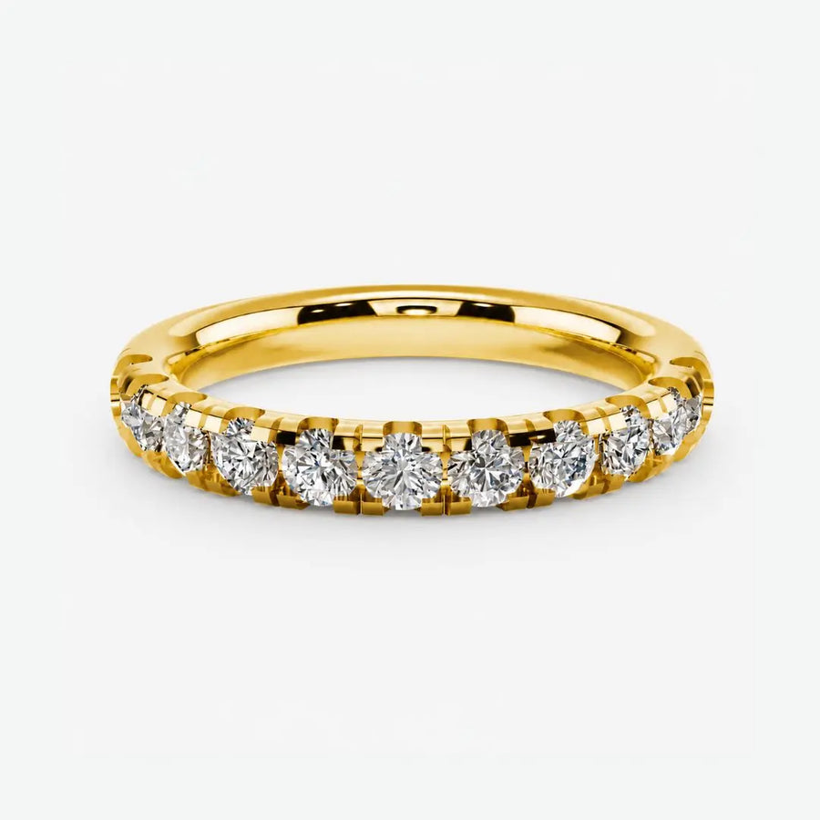 Micro Set Half Eternity Band Wedding Ring MRB