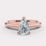 "Millie" 1 Carat Pear Cut Diamond Hidden Under Halo Engagement Ring UHPS01