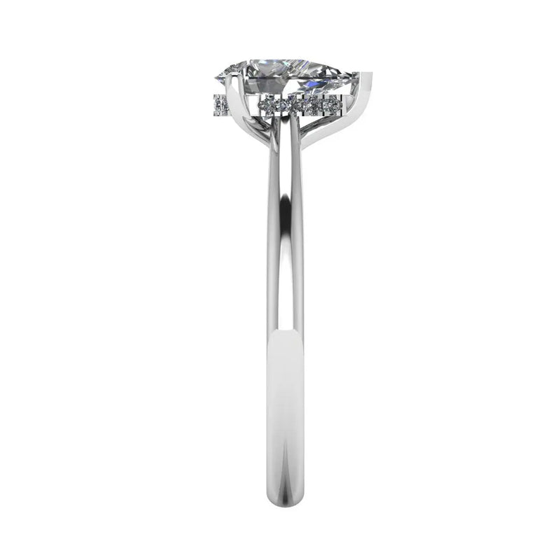 "Millie" Pear Cut Diamond Hidden Under Halo Engagement Ring UHPS01 - HEERA DIAMONDS