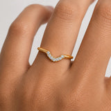 "Mina" Dainty U Shaped 0.10ct Diamond Eternity Ring ET56
