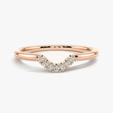 "Mina" Dainty U Shaped 0.10ct Diamond Eternity Ring ET56