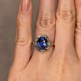 "Miranda" Art Deco Star Blue Cushion Cut Diamond Engagement Ring - HEERA DIAMONDS