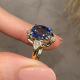 "Miranda" Art Deco Star Blue Cushion Cut Diamond Engagement Ring - HEERA DIAMONDS