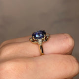 "Miranda" Art Deco Star Blue Cushion Cut Diamond Engagement Ring - HEERA DIAMONDS