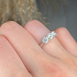 "Miravelle" 0.62 Carat Round Cut Natural Diamond Trilogy Engagement Ring MDR4050