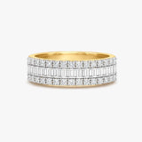 "Mirevane" 1.50 Carat Baguette Cut & Round Cut Diamond Half Eternity Ring ET114