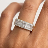 "Mirevane" 1.50 Carat Baguette Cut & Round Cut Diamond Half Eternity Ring ET114