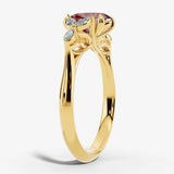 "Moondust" Oval Cut 1.5 Carat Diamond Shoulder Fancy Vivid Pink Yellow Gold Engagement Ring DSOC10 HEERA DIAMONDS